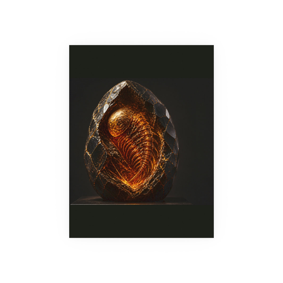 Ember Relic Wall Art Print — Dark Glowing Artifact Poster 18x24