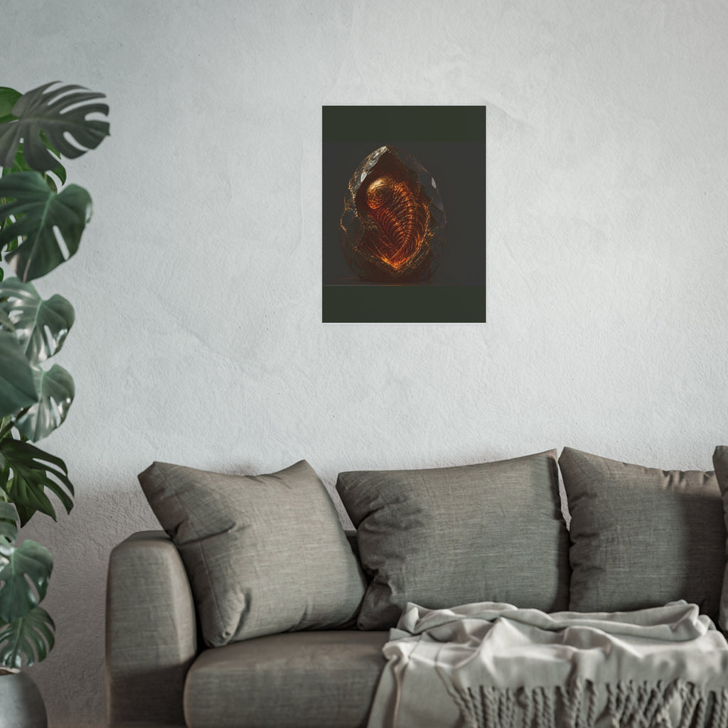 Ember Relic Wall Art Print — Dark Glowing Artifact Poster 18x24