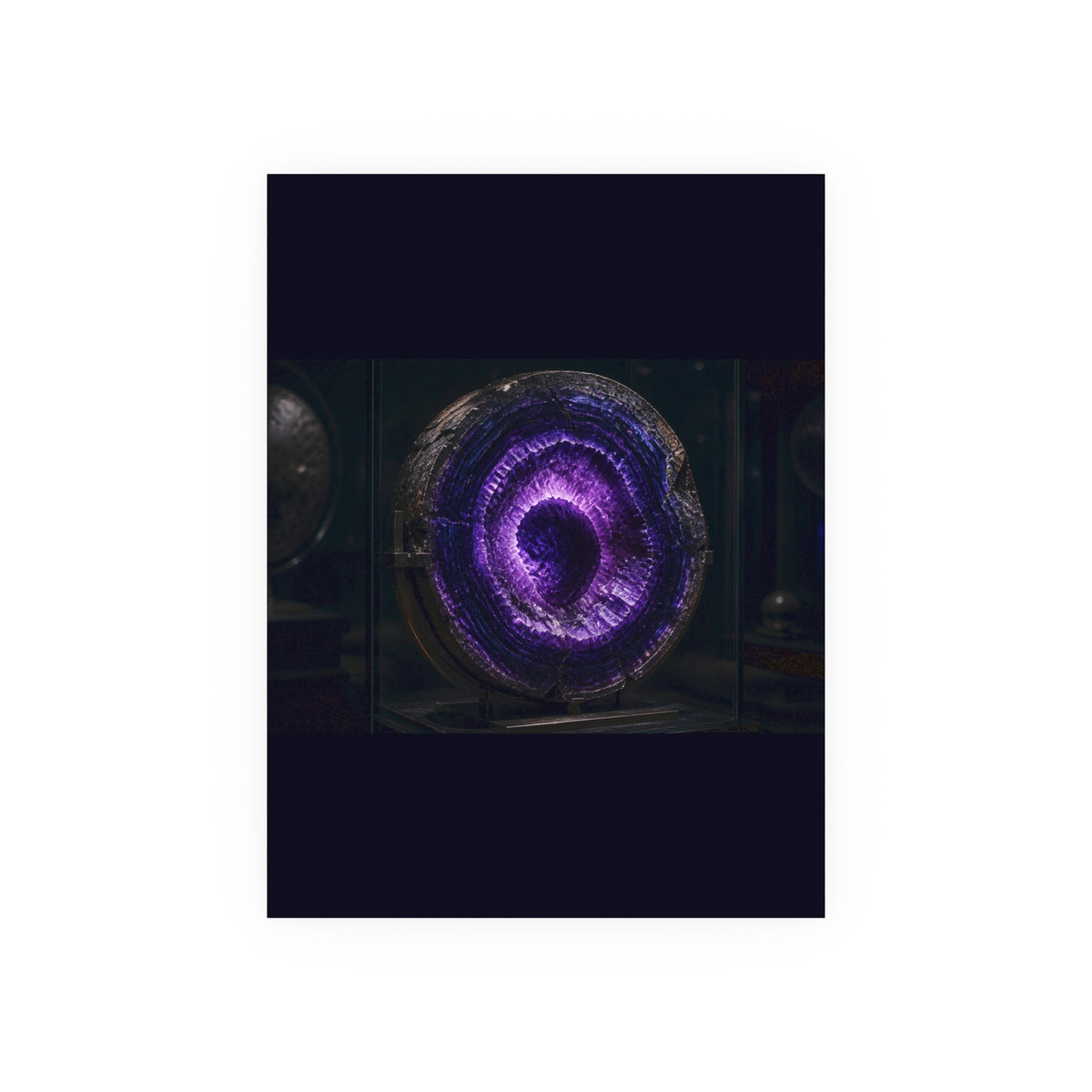Violet Meridian Wall Art Print — Planetary Horizon Poster 18x24