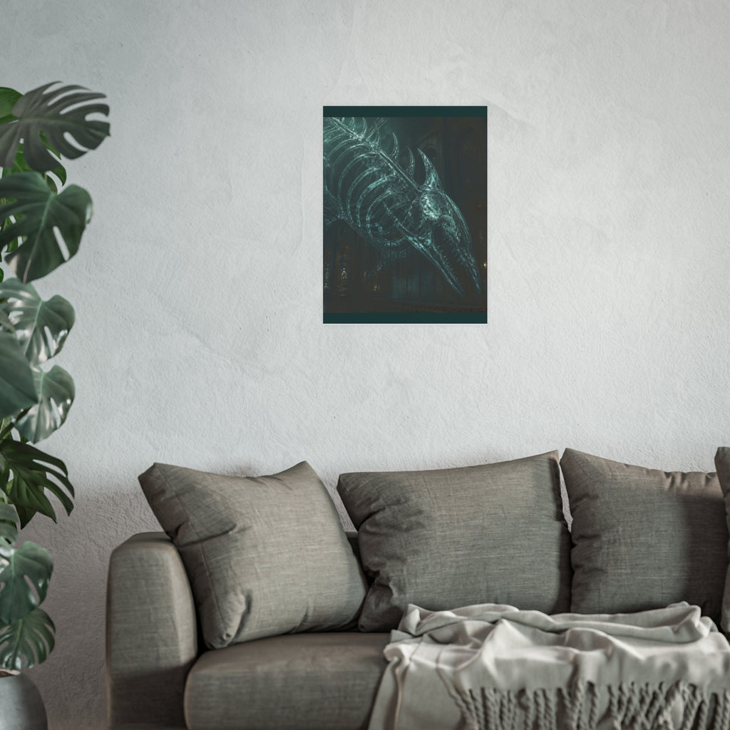 Glass Leviathan Wall Art Print — Translucent Sea Creature Poster 18x24
