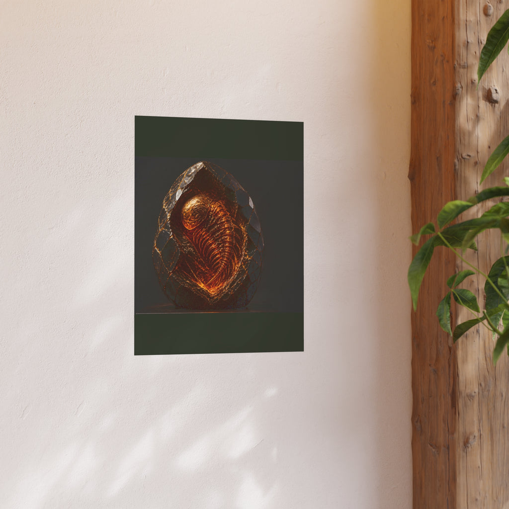 Ember Relic Wall Art Print — Dark Glowing Artifact Poster 18x24