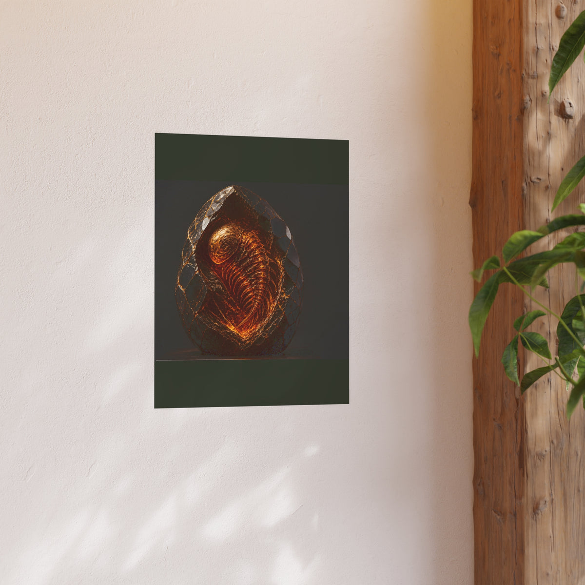 Ember Relic Wall Art Print — Dark Glowing Artifact Poster 18x24