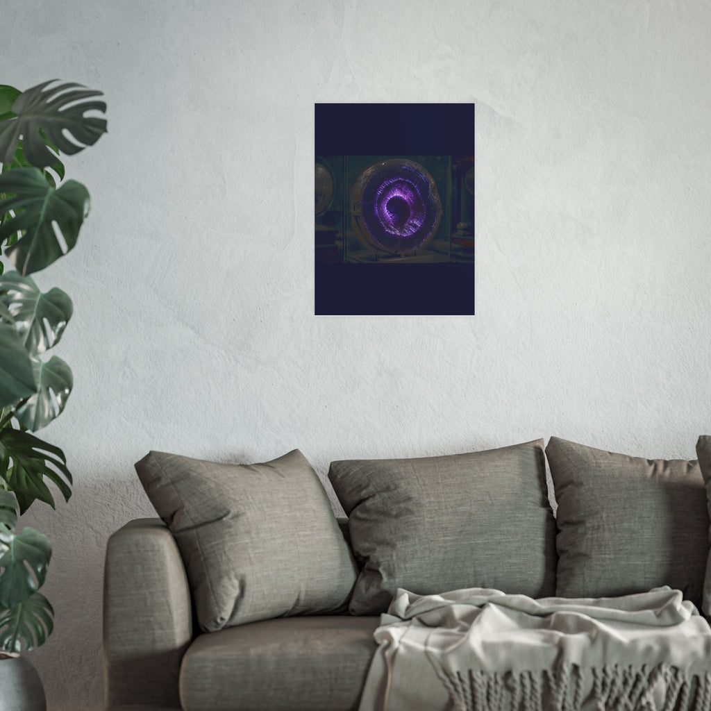 Violet Meridian Wall Art Print — Planetary Horizon Poster 18x24