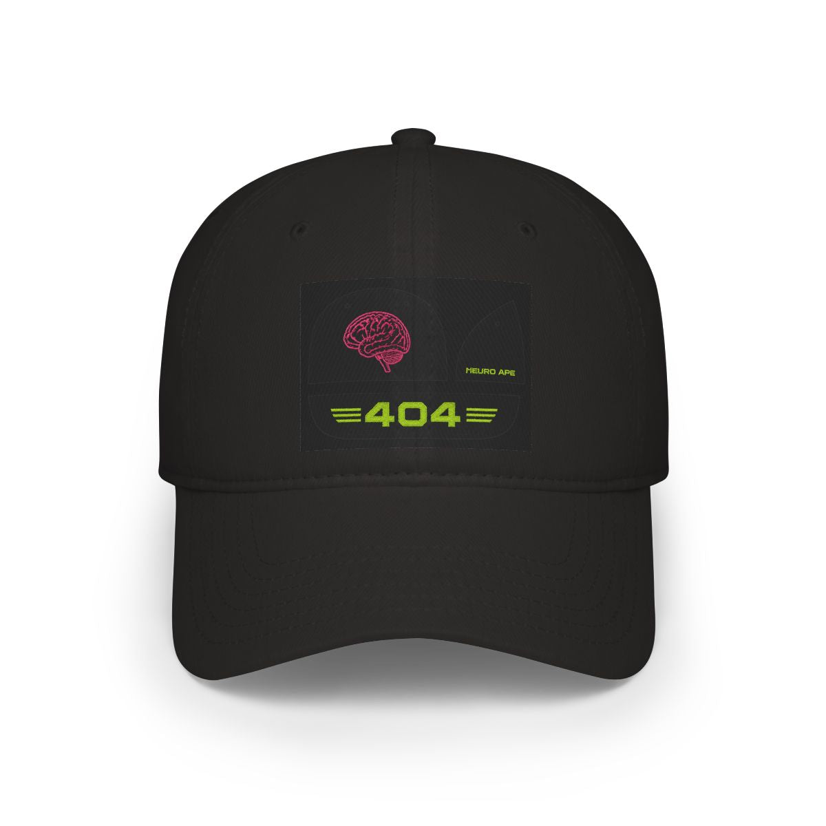 Cyberpunk Cap — Offset Brain Logo Brim Text Hat