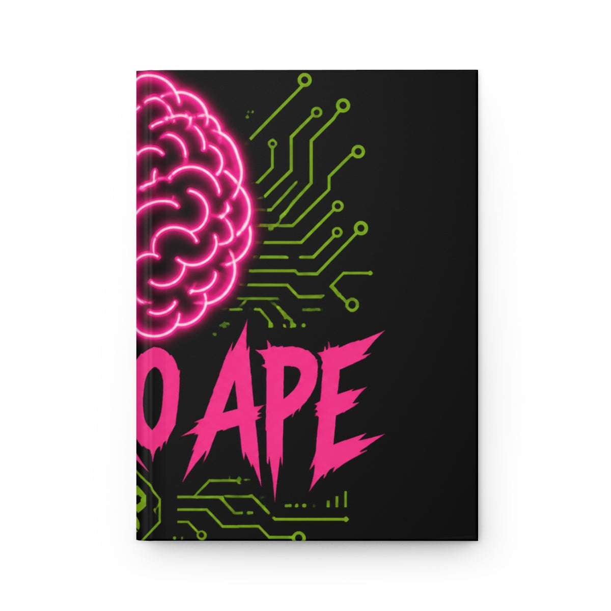 Cyberpunk Notebook — Neon Brain Logo Journal