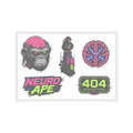 Cyberpunk Sticker Pack — Die-Cut Ape Head Neon Icons