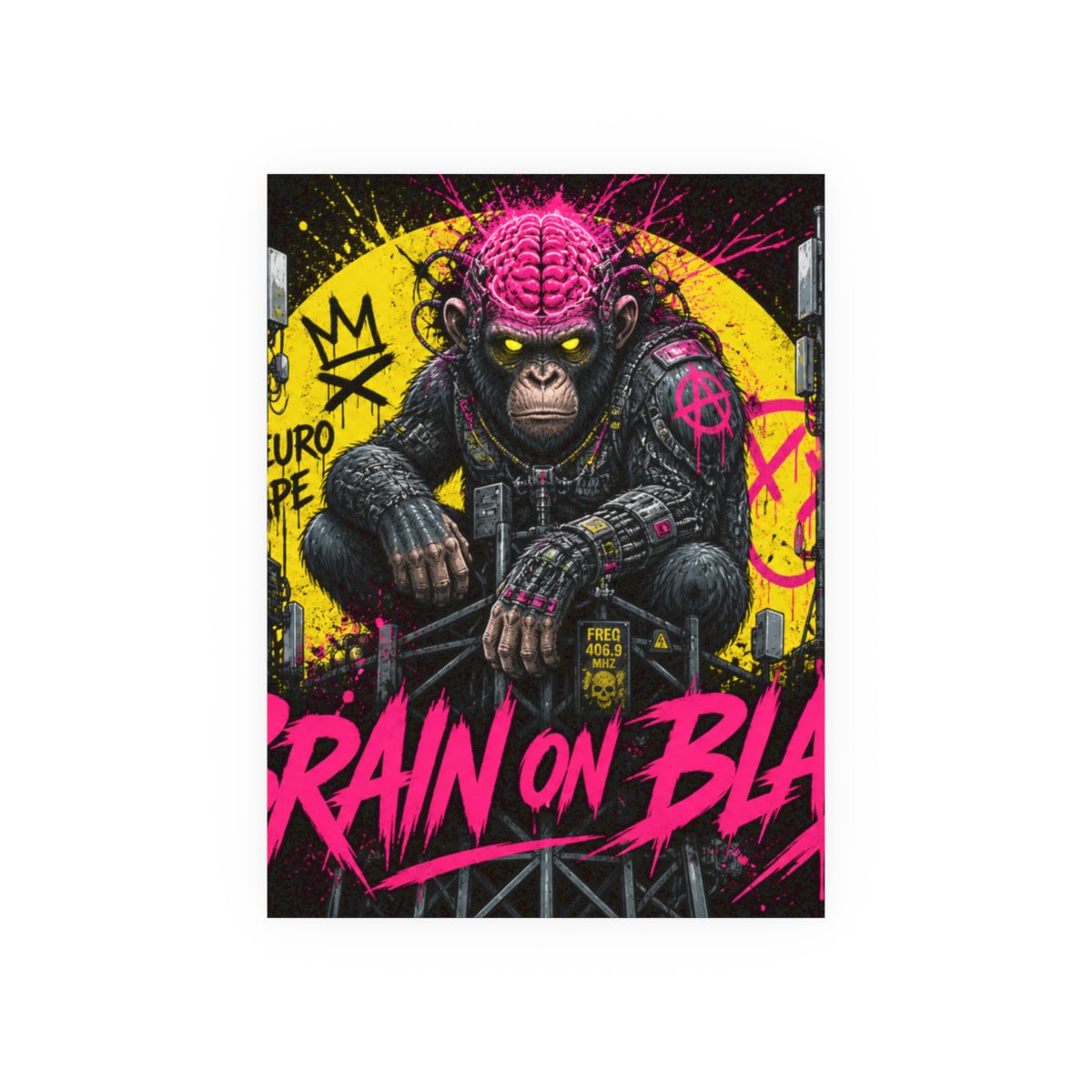 Cyberpunk Wall Art Poster — BRAIN ON BLAST Neon Print