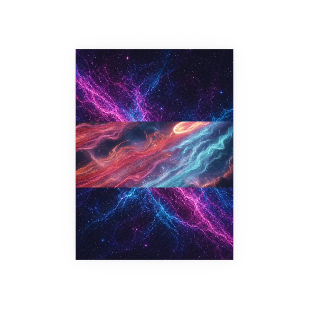 Magenta Drift Nebula Wall Art — Magenta and Cyan Space Poster 18x24