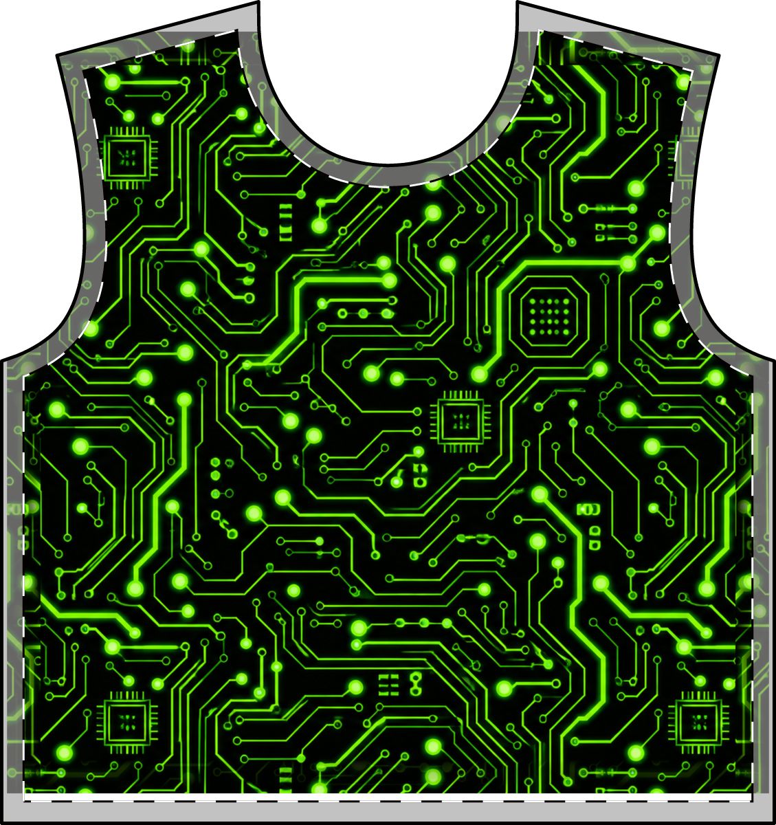 Neon Circuit Crewneck Sweatshirt — All-Over Cyberpunk Print