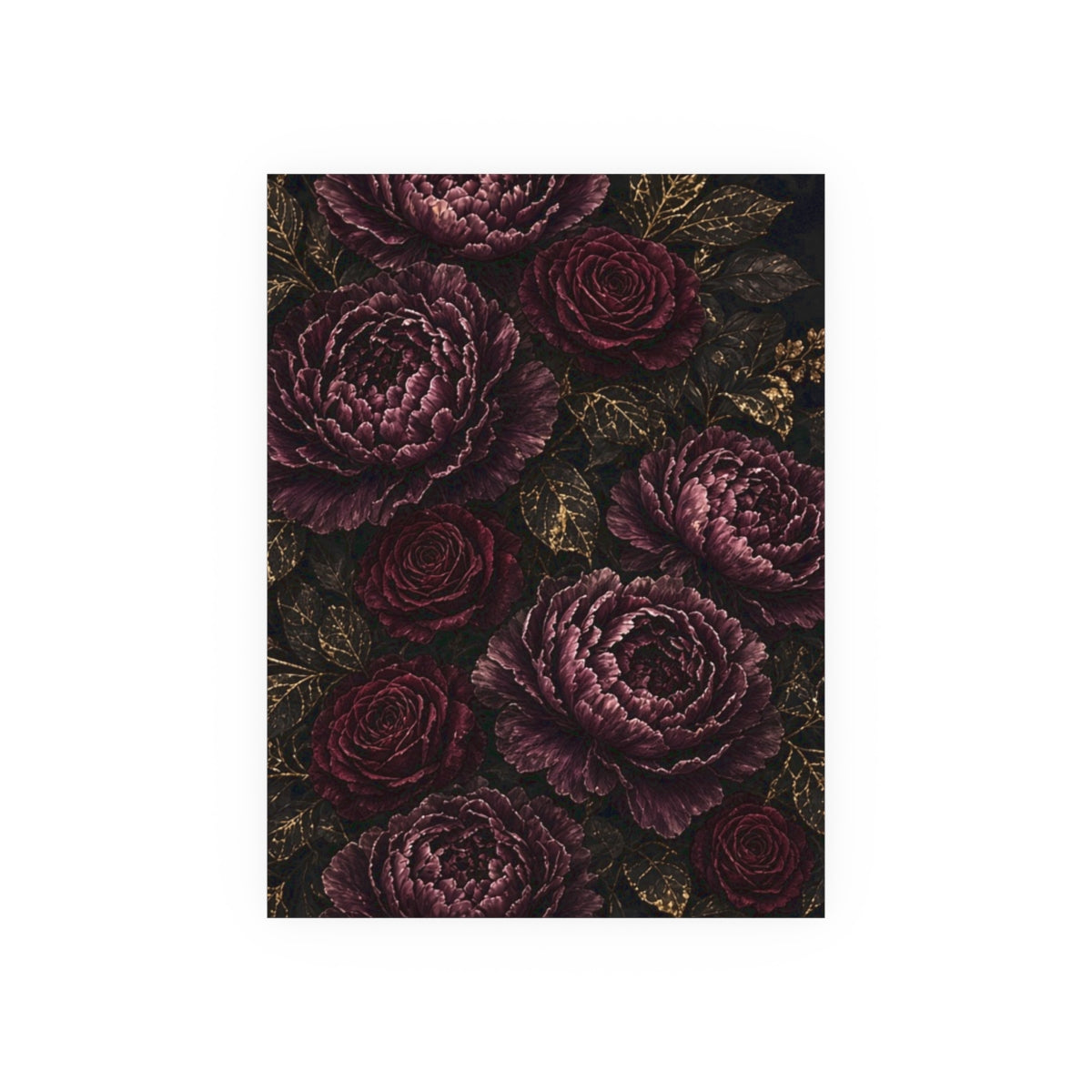 Plum Noir Bloom — Dark Floral Wall Art
