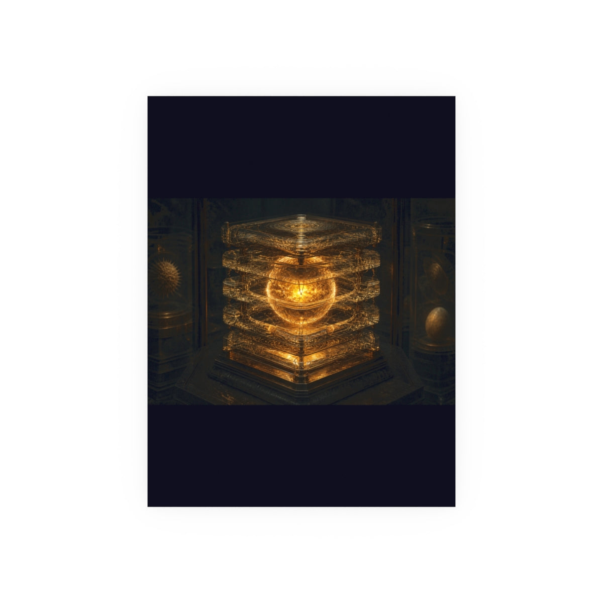 Solar Archive Wall Art Print — Gold Sun Plate Space Poster 18x24