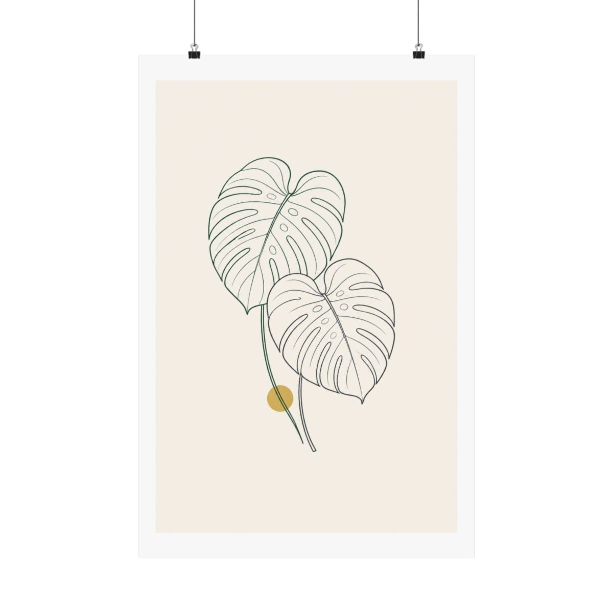 Twin Monstera — Botanical Line Art Print
