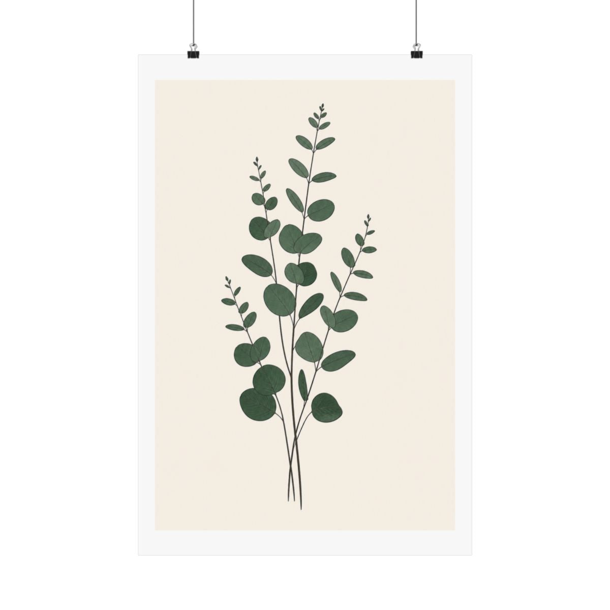 Vertical Eucalyptus — Botanical Line Art Print